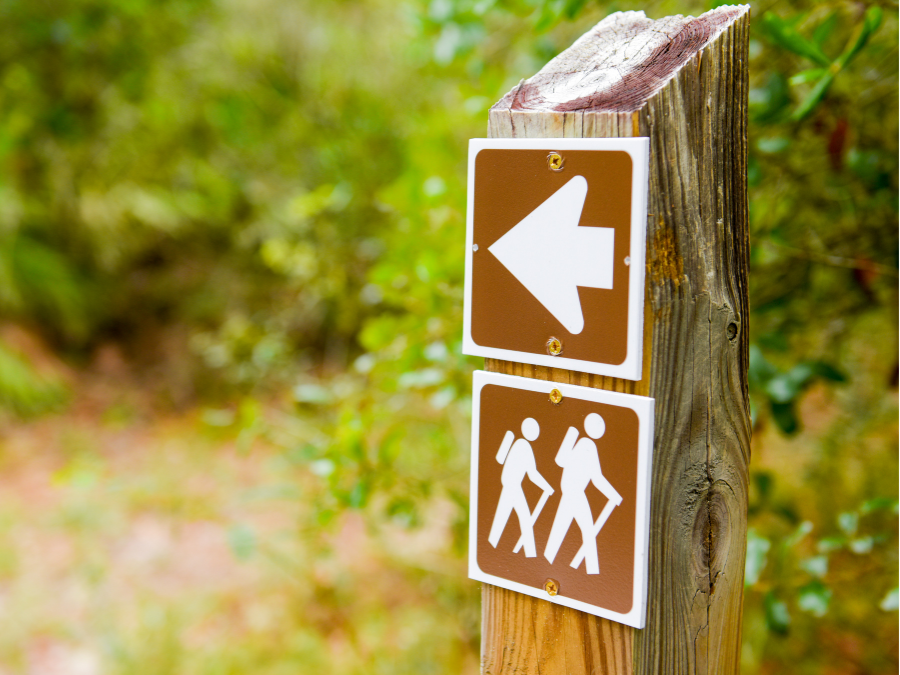 Hiking trail sign