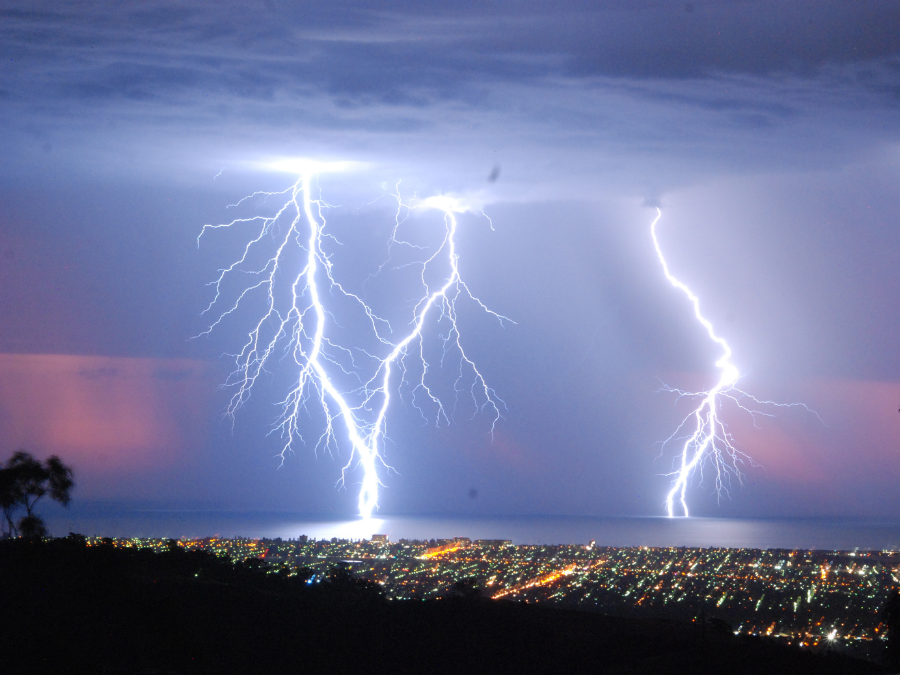 Lightning in a summer storm