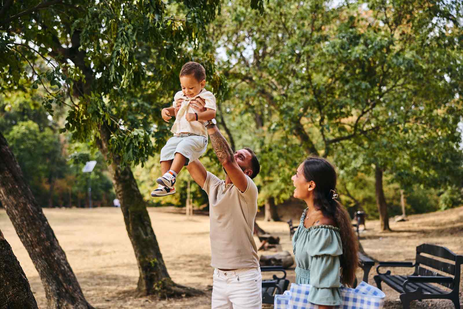 a family enjoying time at a park