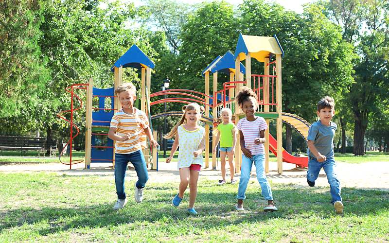 children playing in a park 