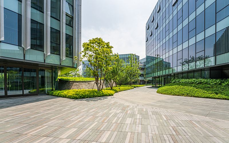 commercial space with greenery 