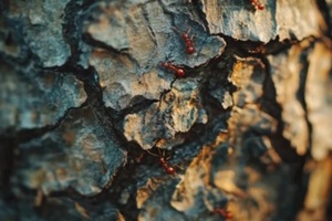 red ants in tree