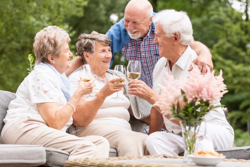 happy friends outside