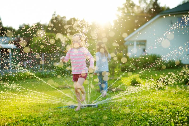 kids enjoying their healthy yard