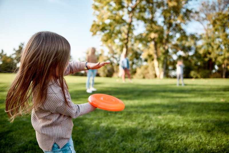 kid playing outside