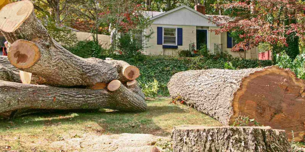 remains of the old oak tree