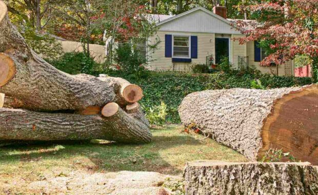 remains of the old oak tree