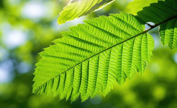 serrated elm tree leaf