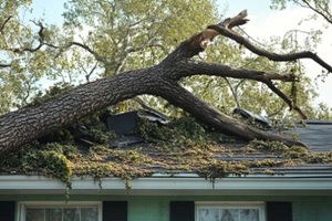 tree damaged by storm