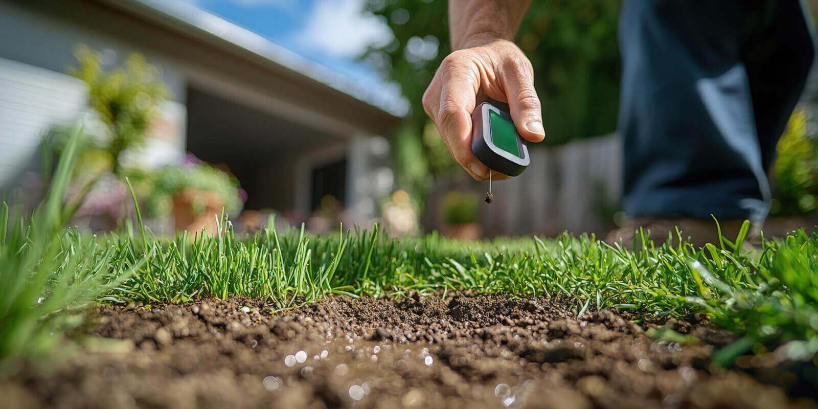 measuring moisture levels in garden soil to ensure healthy plant growth